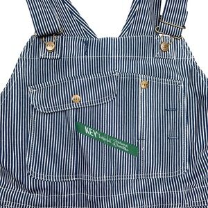KEY Imperial Bib Overalls Men 46W 29L Blue Hickory Stripe Ohio Station Conductor